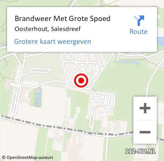 Locatie op kaart van de 112 melding: Brandweer Met Grote Spoed Naar Oosterhout, Salesdreef op 3 oktober 2022 15:27