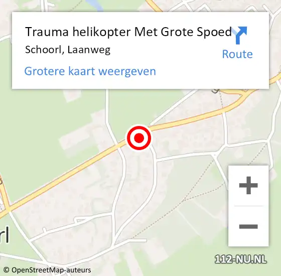 Locatie op kaart van de 112 melding: Trauma helikopter Met Grote Spoed Naar Schoorl, Laanweg op 3 oktober 2022 16:06