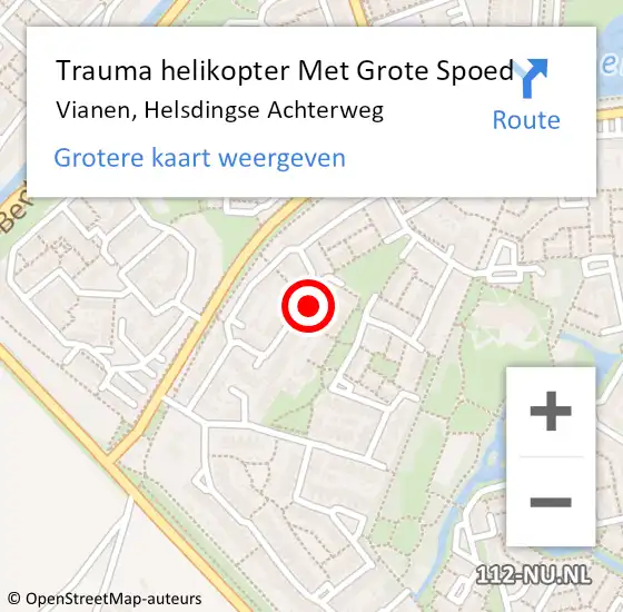 Locatie op kaart van de 112 melding: Trauma helikopter Met Grote Spoed Naar Vianen, Helsdingse Achterweg op 3 oktober 2022 16:38