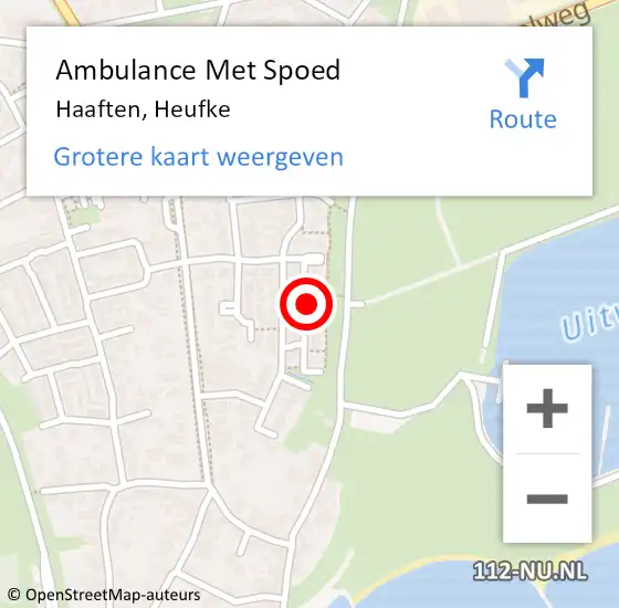 Locatie op kaart van de 112 melding: Ambulance Met Spoed Naar Haaften, Heufke op 3 oktober 2022 16:43