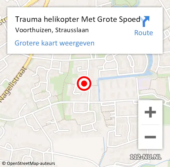 Locatie op kaart van de 112 melding: Trauma helikopter Met Grote Spoed Naar Voorthuizen, Strausslaan op 3 oktober 2022 16:44