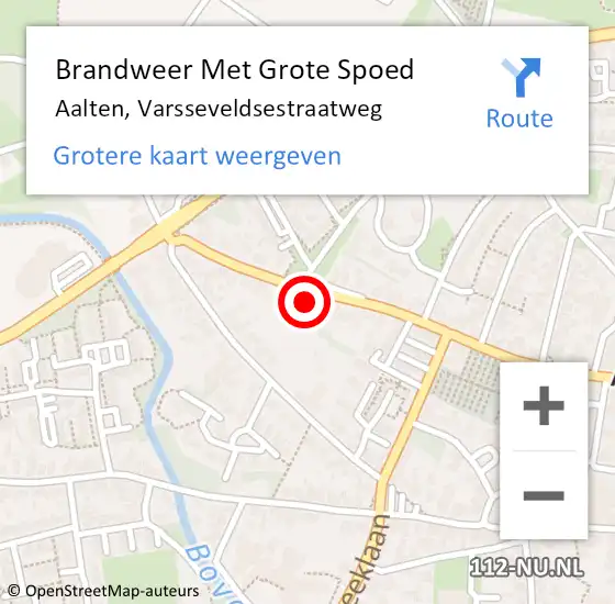 Locatie op kaart van de 112 melding: Brandweer Met Grote Spoed Naar Aalten, Varsseveldsestraatweg op 3 oktober 2022 16:48