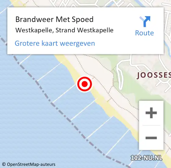 Locatie op kaart van de 112 melding: Brandweer Met Spoed Naar Westkapelle, Strand Westkapelle op 3 oktober 2022 16:53