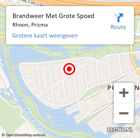 Locatie op kaart van de 112 melding: Brandweer Met Grote Spoed Naar Rhoon, Prisma op 3 oktober 2022 17:02