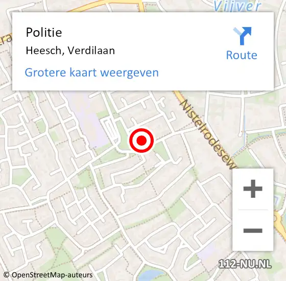 Locatie op kaart van de 112 melding: Politie Heesch, Verdilaan op 3 oktober 2022 17:13