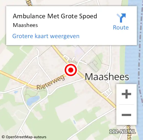 Locatie op kaart van de 112 melding: Ambulance Met Grote Spoed Naar Maashees op 3 oktober 2022 17:22