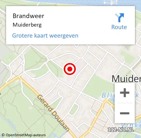 Locatie op kaart van de 112 melding: Brandweer Muiderberg op 3 oktober 2022 17:33