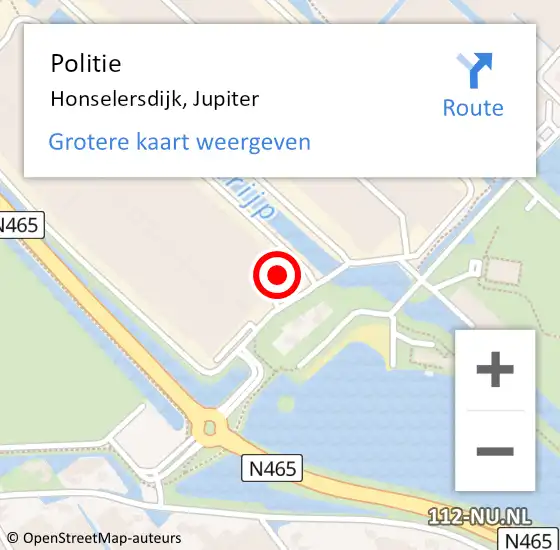 Locatie op kaart van de 112 melding: Politie Honselersdijk, Jupiter op 3 oktober 2022 17:40