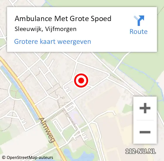 Locatie op kaart van de 112 melding: Ambulance Met Grote Spoed Naar Sleeuwijk, Vijfmorgen op 3 oktober 2022 17:56