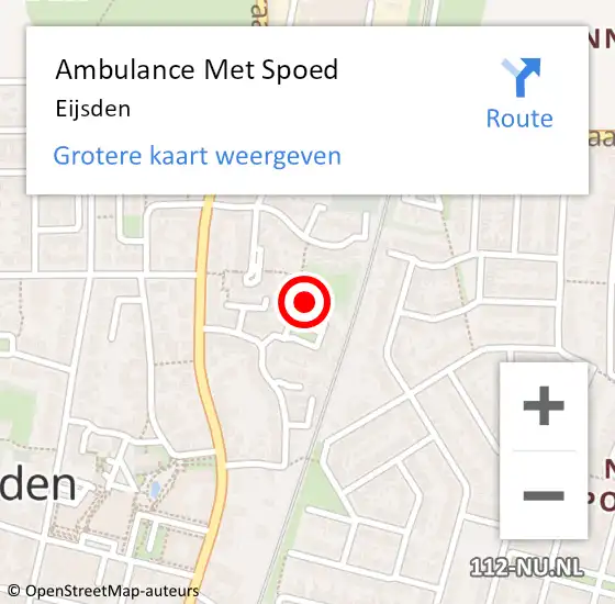Locatie op kaart van de 112 melding: Ambulance Met Spoed Naar Eijsden op 3 oktober 2022 17:58
