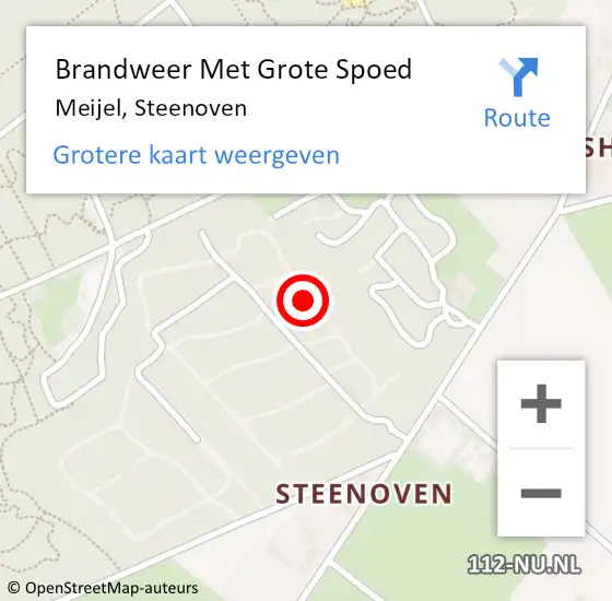 Locatie op kaart van de 112 melding: Brandweer Met Grote Spoed Naar Meijel, Steenoven op 3 oktober 2022 18:32