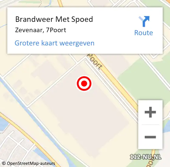 Locatie op kaart van de 112 melding: Brandweer Met Spoed Naar Zevenaar, 7Poort op 3 oktober 2022 18:45