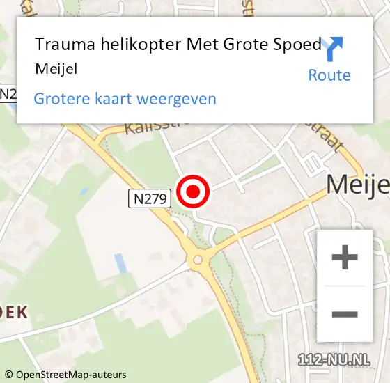Locatie op kaart van de 112 melding: Trauma helikopter Met Grote Spoed Naar Meijel op 3 oktober 2022 18:49