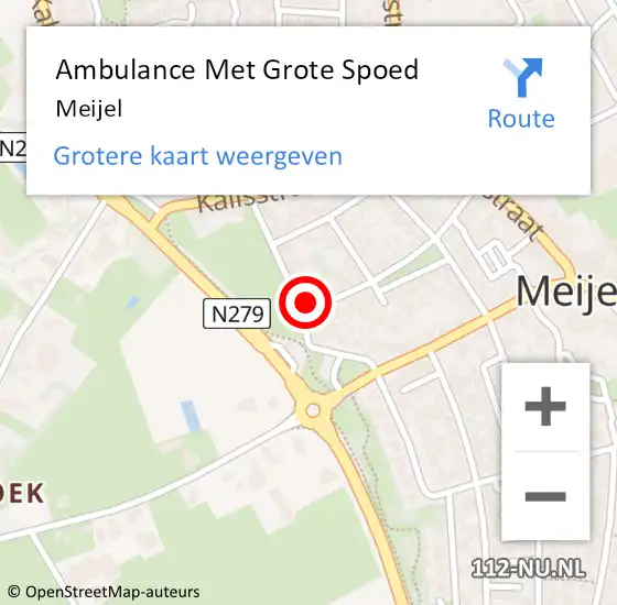 Locatie op kaart van de 112 melding: Ambulance Met Grote Spoed Naar Meijel op 3 oktober 2022 18:51