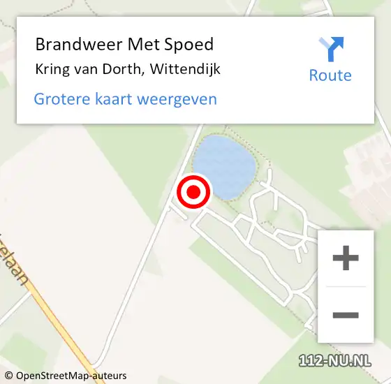 Locatie op kaart van de 112 melding: Brandweer Met Spoed Naar Kring van Dorth, Wittendijk op 3 oktober 2022 19:40