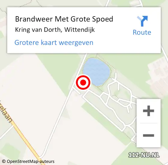 Locatie op kaart van de 112 melding: Brandweer Met Grote Spoed Naar Kring van Dorth, Wittendijk op 3 oktober 2022 19:50