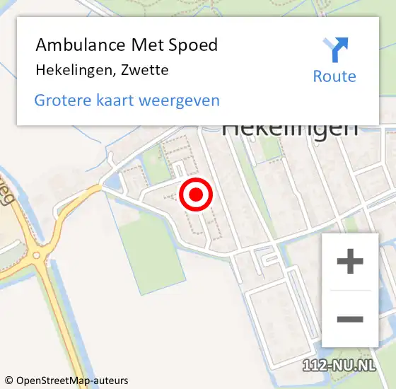 Locatie op kaart van de 112 melding: Ambulance Met Spoed Naar Hekelingen, Zwette op 3 oktober 2022 20:19