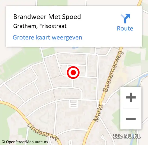 Locatie op kaart van de 112 melding: Brandweer Met Spoed Naar Grathem, Frisostraat op 3 oktober 2022 20:33