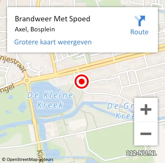 Locatie op kaart van de 112 melding: Brandweer Met Spoed Naar Axel, Bosplein op 3 oktober 2022 20:53