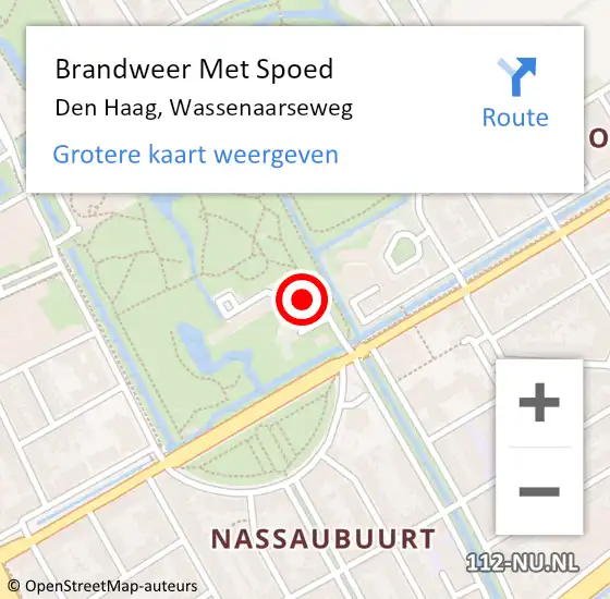 Locatie op kaart van de 112 melding: Brandweer Met Spoed Naar Den Haag, Wassenaarseweg op 3 oktober 2022 21:00