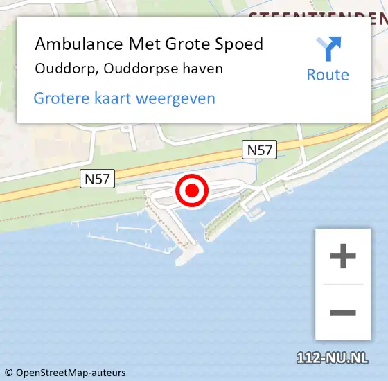 Locatie op kaart van de 112 melding: Ambulance Met Grote Spoed Naar Ouddorp, Ouddorpse haven op 3 oktober 2022 21:07