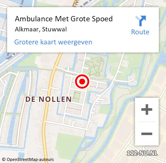 Locatie op kaart van de 112 melding: Ambulance Met Grote Spoed Naar Alkmaar, Stuwwal op 3 oktober 2022 21:08