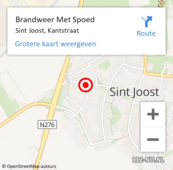 Locatie op kaart van de 112 melding: Brandweer Met Spoed Naar Sint Joost, Kantstraat op 3 oktober 2022 21:57