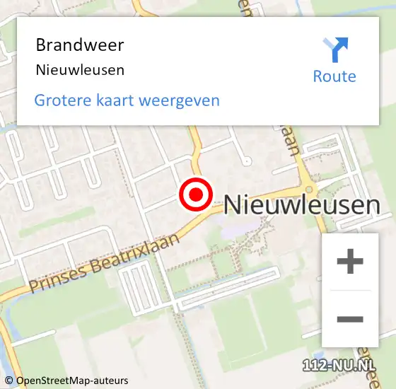 Locatie op kaart van de 112 melding: Brandweer Nieuwleusen op 10 oktober 2013 08:27