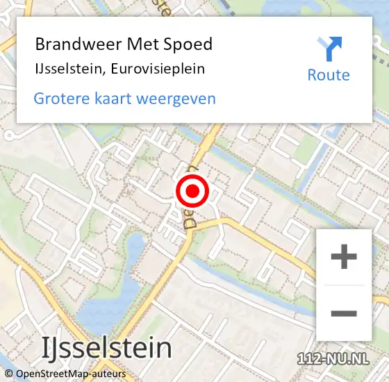 Locatie op kaart van de 112 melding: Brandweer Met Spoed Naar IJsselstein, Eurovisieplein op 3 oktober 2022 22:00