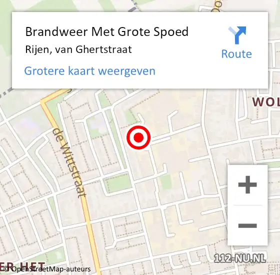 Locatie op kaart van de 112 melding: Brandweer Met Grote Spoed Naar Rijen, van Ghertstraat op 3 oktober 2022 22:41