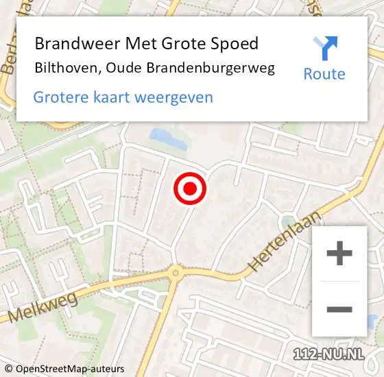 Locatie op kaart van de 112 melding: Brandweer Met Grote Spoed Naar Bilthoven, Oude Brandenburgerweg op 3 oktober 2022 23:29