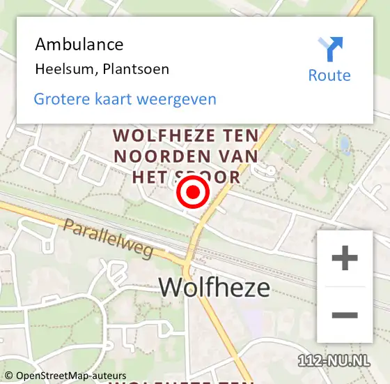 Locatie op kaart van de 112 melding: Ambulance Heelsum, Plantsoen op 31 juli 2014 11:21