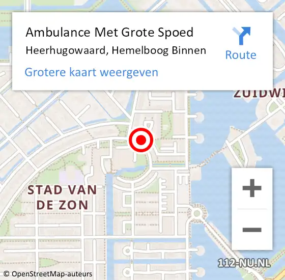 Locatie op kaart van de 112 melding: Ambulance Met Grote Spoed Naar Heerhugowaard, Hemelboog Binnen op 4 oktober 2022 01:29