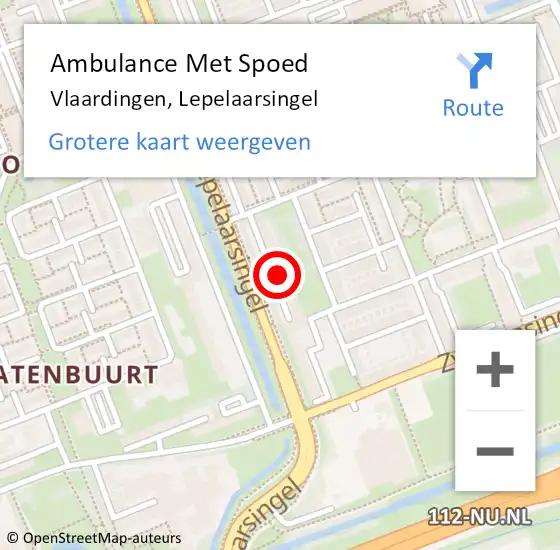 Locatie op kaart van de 112 melding: Ambulance Met Spoed Naar Vlaardingen, Lepelaarsingel op 4 oktober 2022 01:38