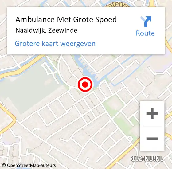 Locatie op kaart van de 112 melding: Ambulance Met Grote Spoed Naar Naaldwijk, Zeewinde op 4 oktober 2022 08:46