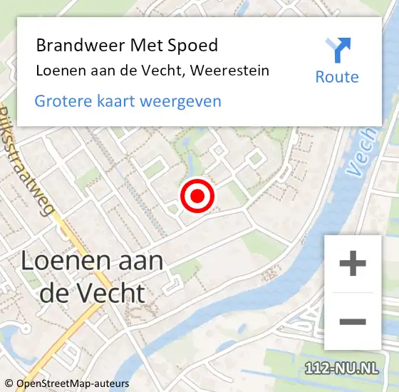 Locatie op kaart van de 112 melding: Brandweer Met Spoed Naar Loenen aan de Vecht, Weerestein op 4 oktober 2022 10:36