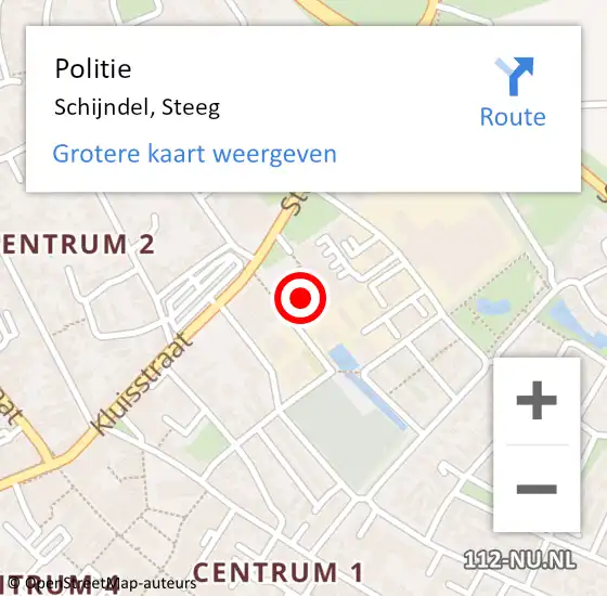 Locatie op kaart van de 112 melding: Politie Schijndel, Steeg op 4 oktober 2022 10:52