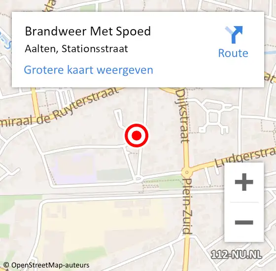 Locatie op kaart van de 112 melding: Brandweer Met Spoed Naar Aalten, Stationsstraat op 4 oktober 2022 11:28