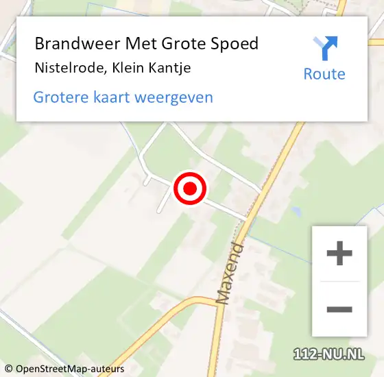 Locatie op kaart van de 112 melding: Brandweer Met Grote Spoed Naar Nistelrode, Klein Kantje op 4 oktober 2022 12:14