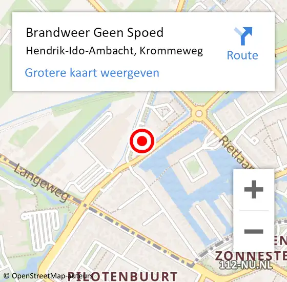 Locatie op kaart van de 112 melding: Brandweer Geen Spoed Naar Hendrik-Ido-Ambacht, Krommeweg op 4 oktober 2022 12:29