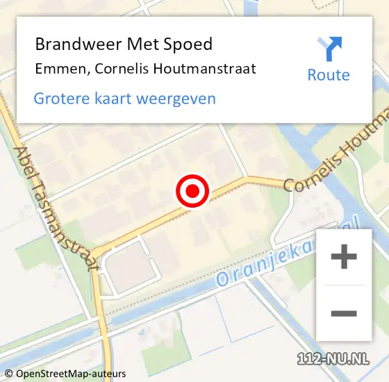 Locatie op kaart van de 112 melding: Brandweer Met Spoed Naar Emmen, Cornelis Houtmanstraat op 4 oktober 2022 12:36