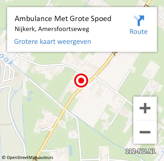 Locatie op kaart van de 112 melding: Ambulance Met Grote Spoed Naar Nijkerk, Amersfoortseweg op 4 oktober 2022 12:42