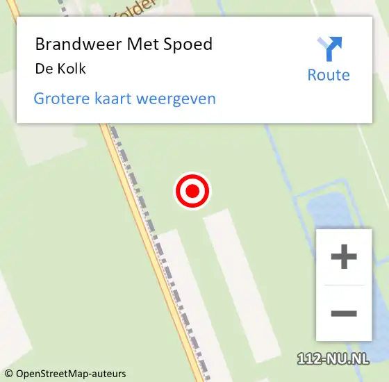 Locatie op kaart van de 112 melding: Brandweer Met Spoed Naar De Kolk op 31 juli 2014 12:07