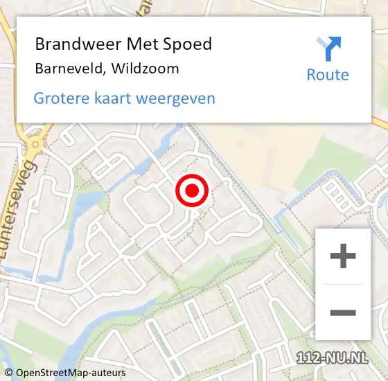 Locatie op kaart van de 112 melding: Brandweer Met Spoed Naar Barneveld, Wildzoom op 4 oktober 2022 13:11