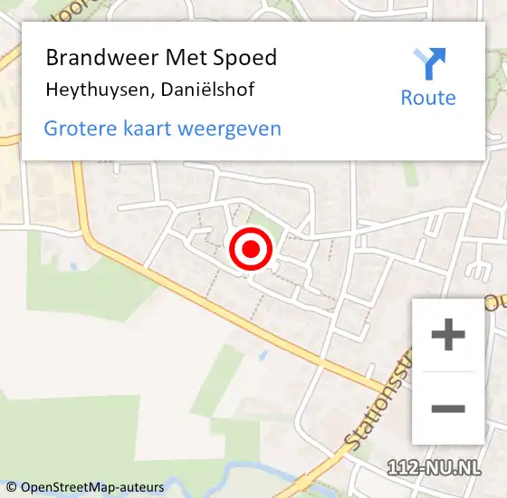 Locatie op kaart van de 112 melding: Brandweer Met Spoed Naar Heythuysen, Daniëlshof op 4 oktober 2022 14:27