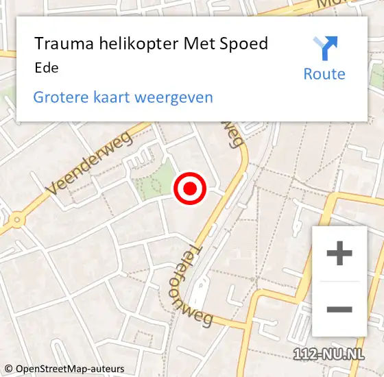 Locatie op kaart van de 112 melding: Trauma helikopter Met Spoed Naar Ede op 4 oktober 2022 14:30