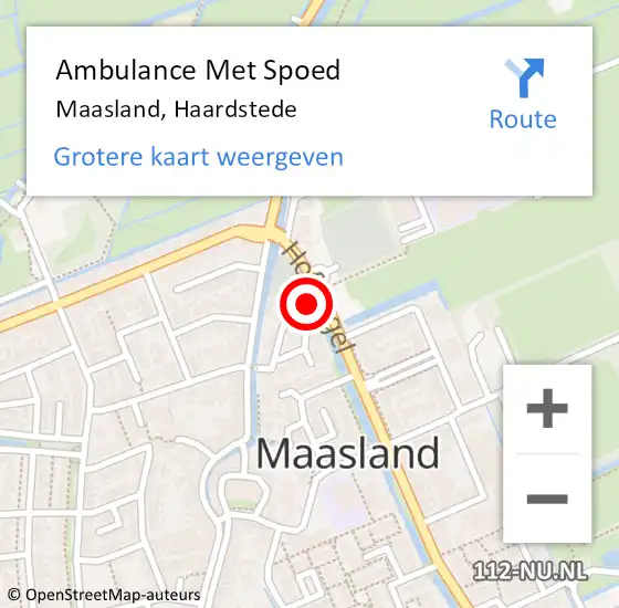 Locatie op kaart van de 112 melding: Ambulance Met Spoed Naar Maasland, Haardstede op 4 oktober 2022 15:07