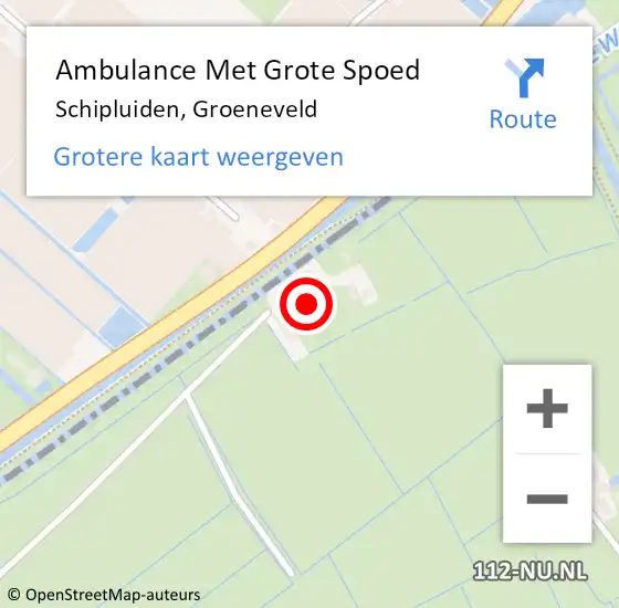 Locatie op kaart van de 112 melding: Ambulance Met Grote Spoed Naar Schipluiden, Groeneveld op 4 oktober 2022 15:16