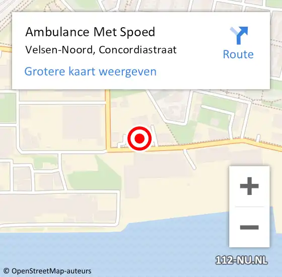 Locatie op kaart van de 112 melding: Ambulance Met Spoed Naar Velsen-Noord, Concordiastraat op 4 oktober 2022 16:25