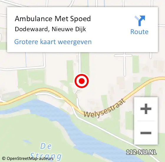 Locatie op kaart van de 112 melding: Ambulance Met Spoed Naar Dodewaard, Nieuwe Dijk op 4 oktober 2022 17:12